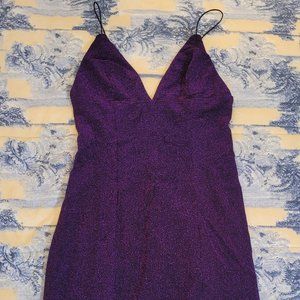 Purple metallic sparkle mini dress, Forever 21 size L, new with tags